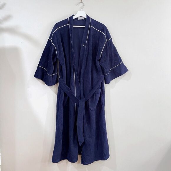 Vintage Christian Dior Navy Blue Men's Robe - Picture 1 of 7